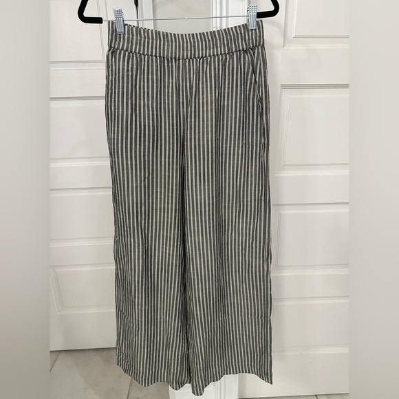 Marine Layer Pants - Marine Layer Allison Pull On Wide Leg Pants Navy Blue Striped Small Lycocell NEW